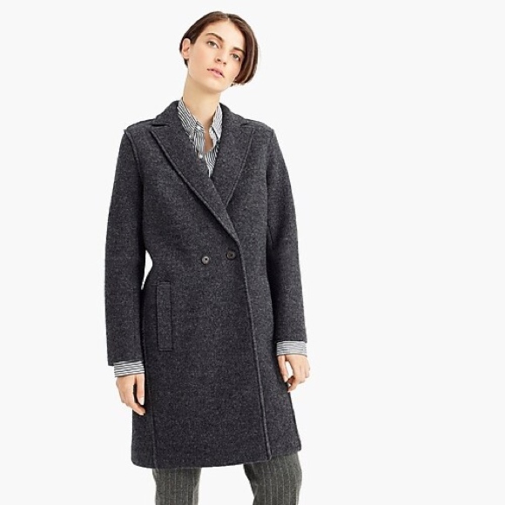 J.Crew NWT Daphne topcoat Italian Boiled Wool Gray